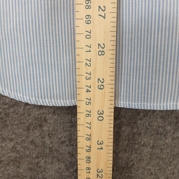 Manhattan The Natural Men's Blue Striped Size 15/12 -‎ 32/33 Long Sleeve Shirt - Picture 4 of 8